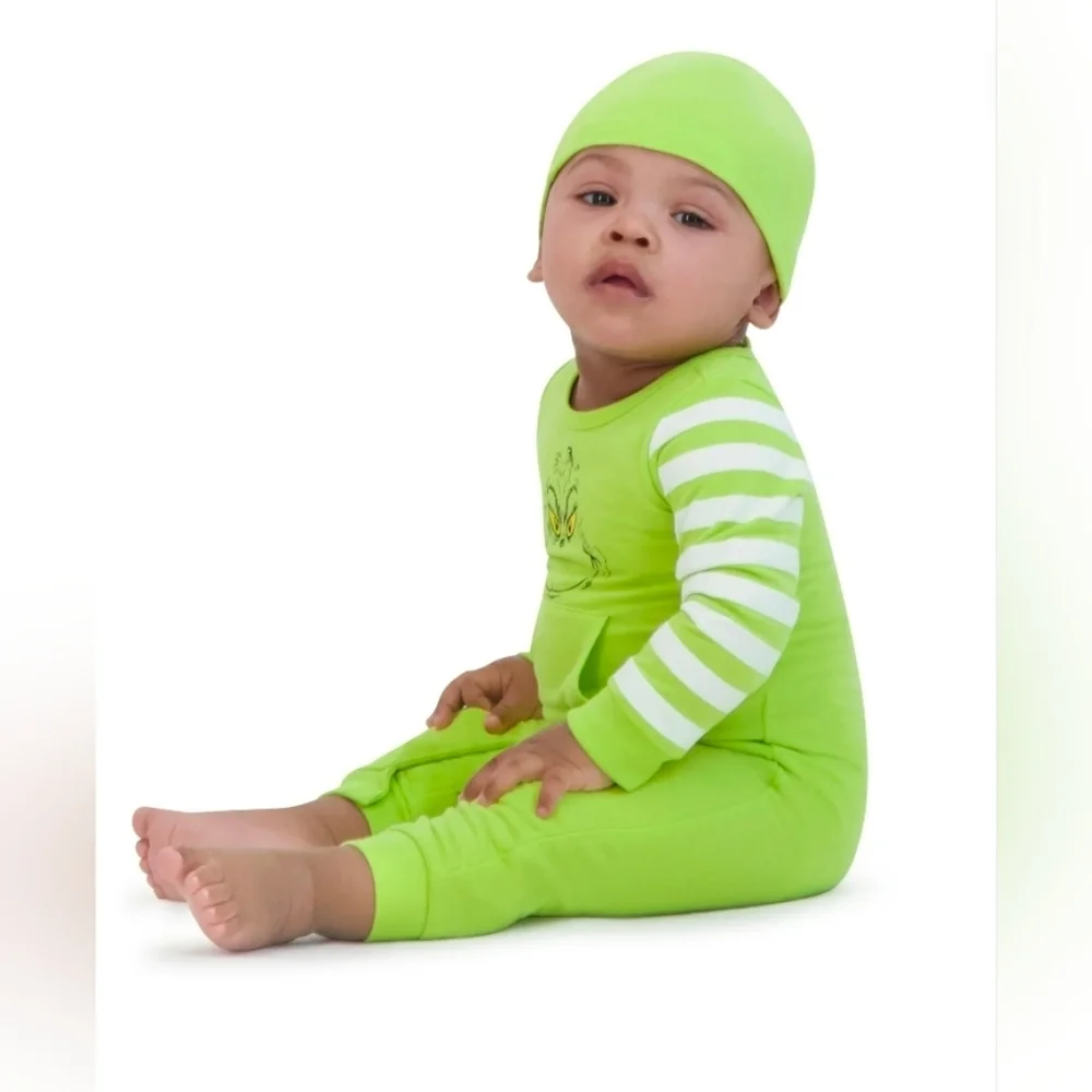 The Grinch Baby Set Footie with Hat